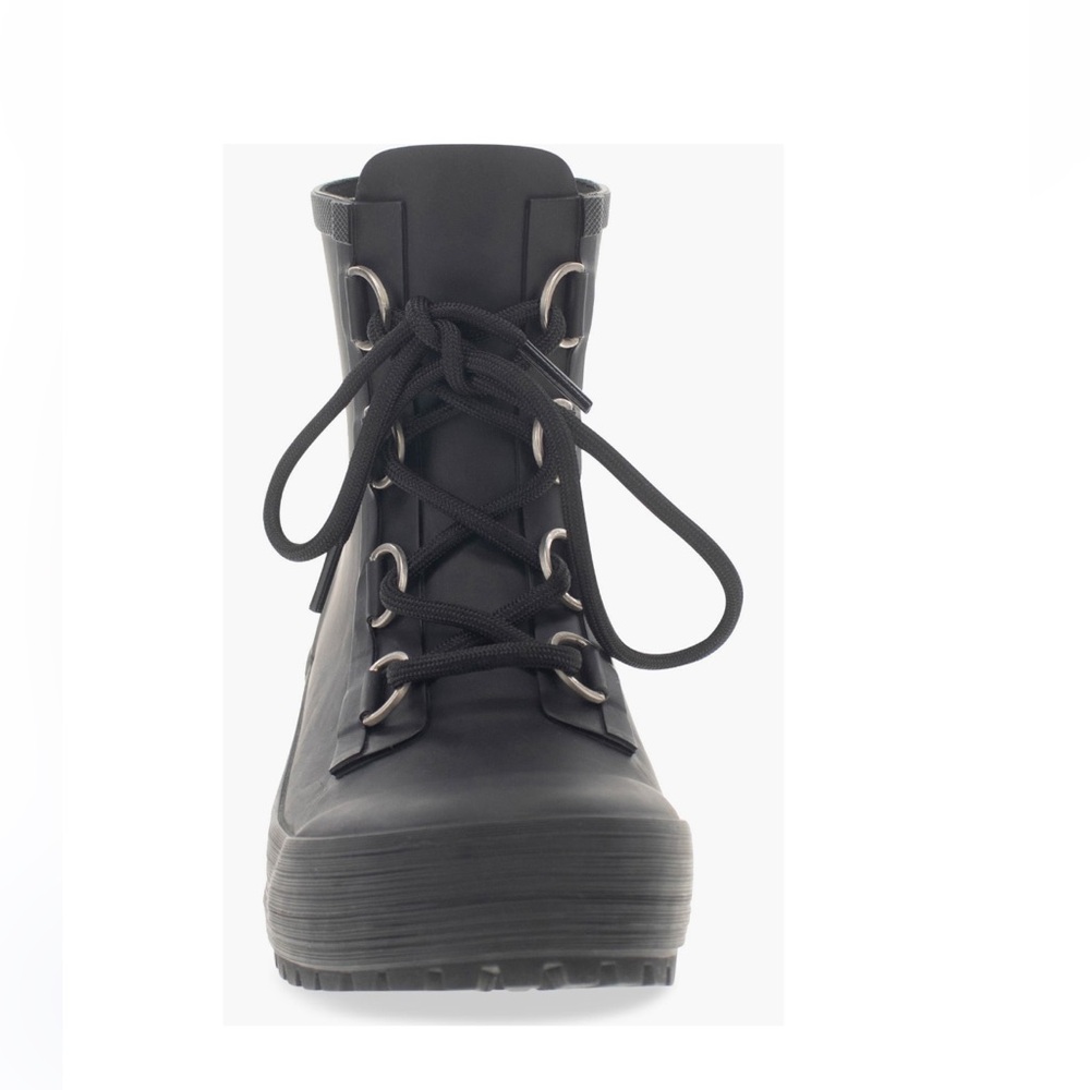 Chooka Ava Lace Up Waterproof Rain Boot Black With Black Laces Women’s Size 10 - Picture 8 of 14